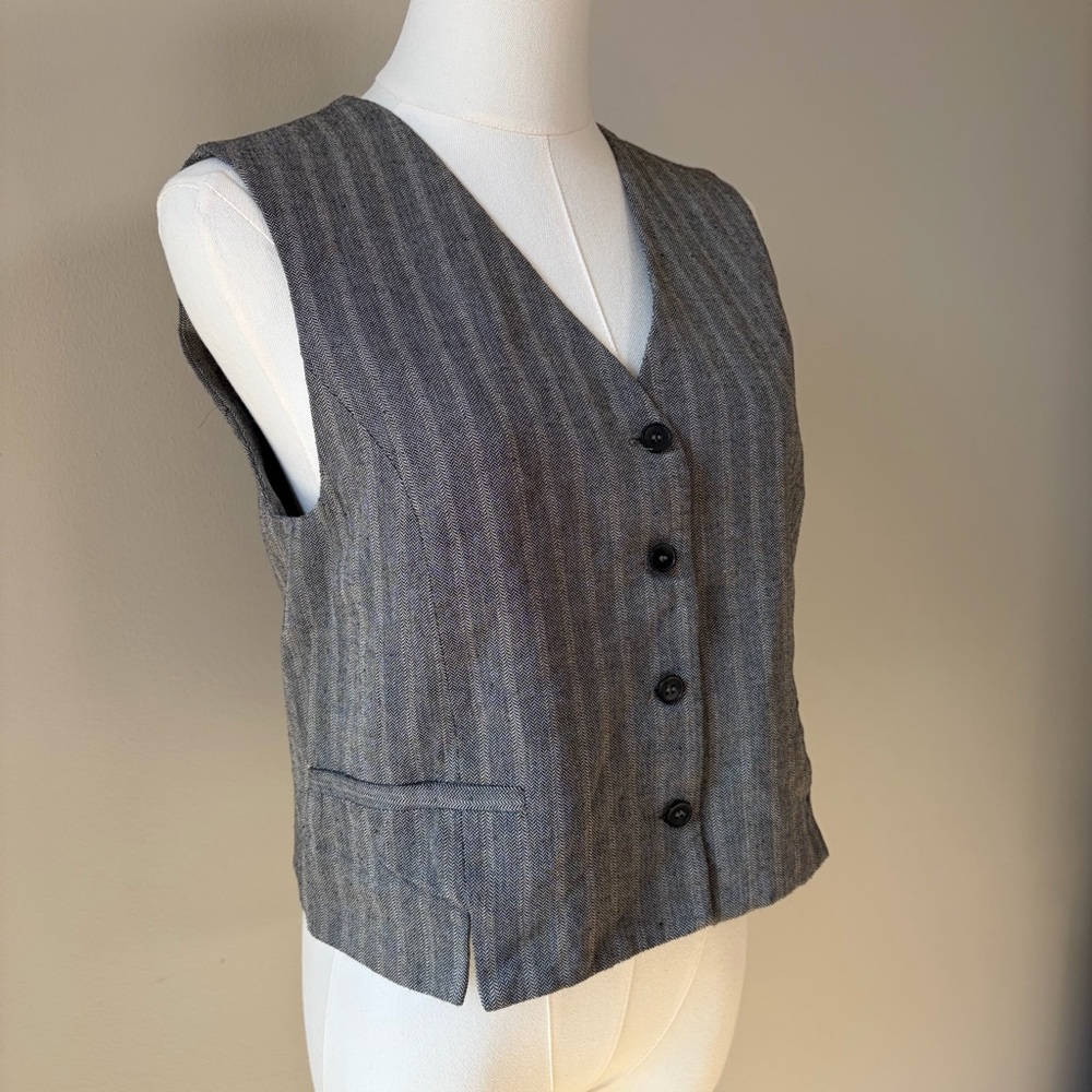 Zara Button Down Herringbone Vest - image 4